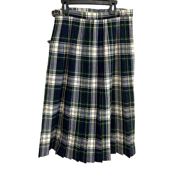 Vintage Talbots Tartan Wool Kilt Wrap Skirt Buckle Fastenings Pleated - Picture 2 of 7